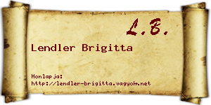 Lendler Brigitta névjegykártya